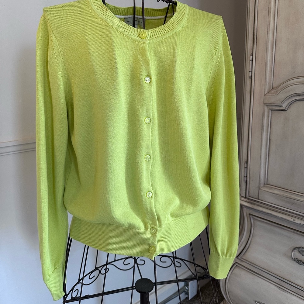 Vibrant Lime Cardigan Sweater - Picture 5 of 6